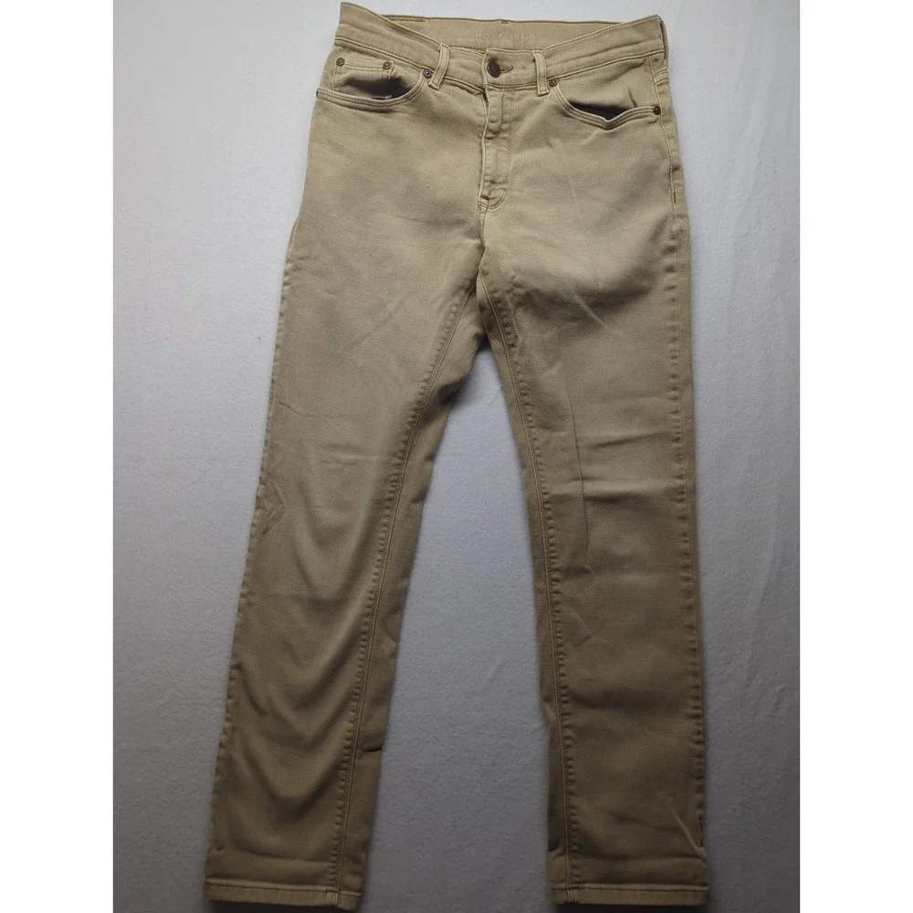 Mott Bow Jeans Mens 30x30 Khaki Straight Mercer Stretch Casual Denim